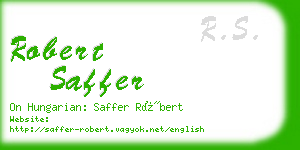 robert saffer business card